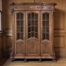 Late 19th Century Belgian Liégeoise Louis XIV Bookcase in Solid Quarter-Sawn Oak