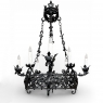 Antique Italian Hand-Forged Wrought Iron Chandelier