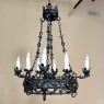 Antique Italian Hand-Forged Wrought Iron Chandelier