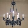 Antique Italian Hand-Forged Wrought Iron Chandelier