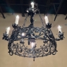Antique Italian Hand-Forged Wrought Iron Chandelier