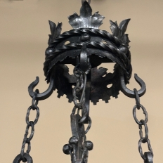 Antique Italian Hand-Forged Wrought Iron Chandelier