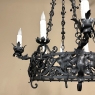 Antique Italian Hand-Forged Wrought Iron Chandelier
