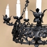Antique Italian Hand-Forged Wrought Iron Chandelier