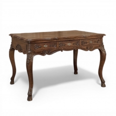 Antique Country French Li&eacute;geoise White Oak Writing Desk