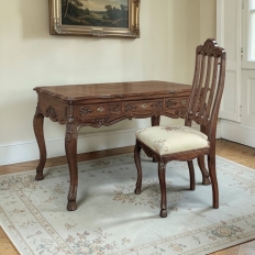 Antique Country French Liégeoise White Oak Writing Desk