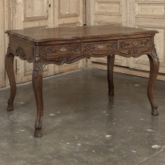 Antique Country French Liégeoise White Oak Writing Desk