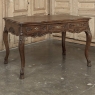 Antique Country French Liégeoise White Oak Writing Desk