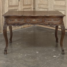 Antique Country French Liégeoise White Oak Writing Desk