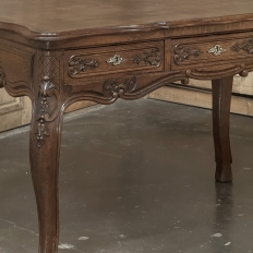 Antique Country French Liégeoise White Oak Writing Desk