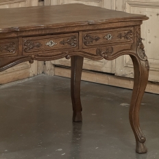 Antique Country French Liégeoise White Oak Writing Desk