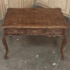 Antique Country French Liégeoise White Oak Writing Desk