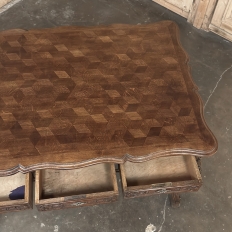 Antique Country French Liégeoise White Oak Writing Desk