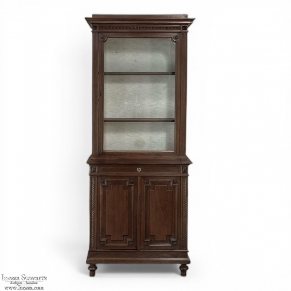 19th Century French Louis XVI Style Walnut Bookcase