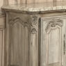 Antique Country French Stripped Walnut Buffet with Thick Siena Marble Top