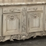 Antique Country French Stripped Walnut Buffet with Thick Siena Marble Top