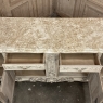Antique Country French Stripped Walnut Buffet with Thick Siena Marble Top