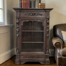 19th Century French Renaissance Revival Oak Vitrine ~ Bookcase