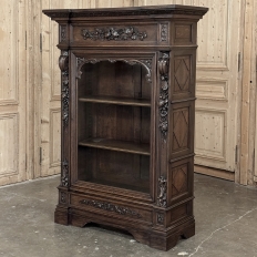19th Century French Renaissance Revival Oak Vitrine ~ Bookcase