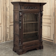 19th Century French Renaissance Revival Oak Vitrine ~ Bookcase