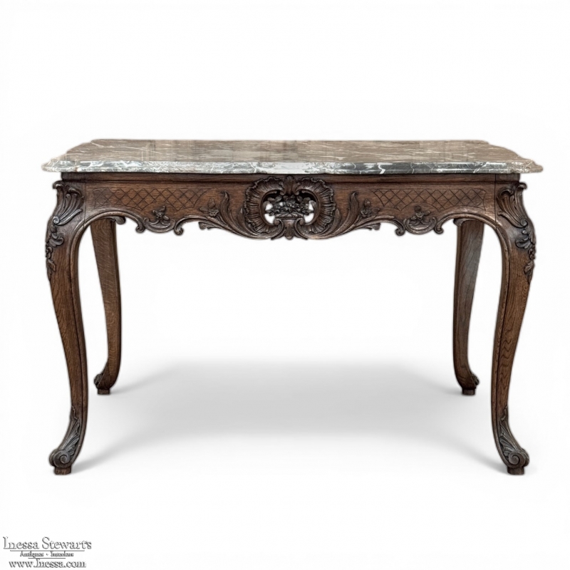 19th Century Régence Marble-Top Center Table from Liege