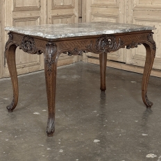 19th Century Régence Marble-Top Center Table from Liege
