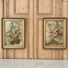Pair of Antique French Framed Oils on Canvas by J. Peerlinck, Dated 1921