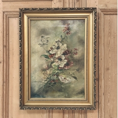 Pair of Antique French Framed Oils on Canvas by J. Peerlinck, Dated 1921