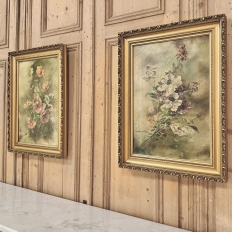 Pair of Antique French Framed Oils on Canvas by J. Peerlinck, Dated 1921