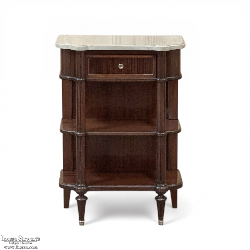 Petite Louis XVI Marble-Top Console in Mahogany
