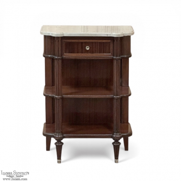 Petite Louis XVI Marble-Top Console in Mahogany