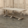 Grand Italian Rustic Trestle Table in Stripped Oak