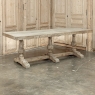 Grand Italian Rustic Trestle Table in Stripped Oak