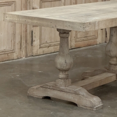 Grand Italian Rustic Trestle Table in Stripped Oak