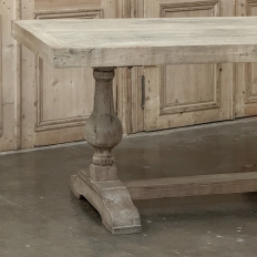 Grand Italian Rustic Trestle Table in Stripped Oak