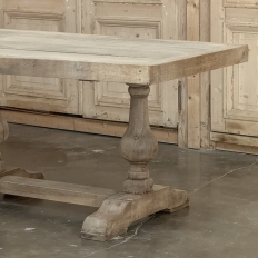 Grand Italian Rustic Trestle Table in Stripped Oak