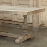 Grand Italian Rustic Trestle Table in Stripped Oak
