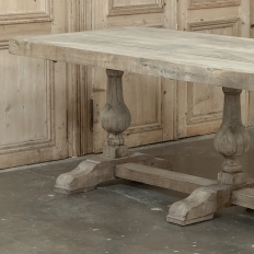 Grand Italian Rustic Trestle Table in Stripped Oak