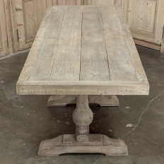 Grand Italian Rustic Trestle Table in Stripped Oak