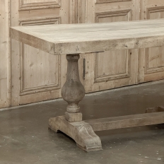 Grand Italian Rustic Trestle Table in Stripped Oak