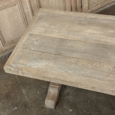 Grand Italian Rustic Trestle Table in Stripped Oak