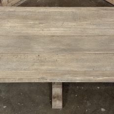 Grand Italian Rustic Trestle Table in Stripped Oak
