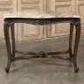 Late 19th Century French Louis XV Walnut Marble-Top Center Table ~ Library Table