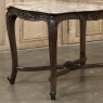 Late 19th Century French Louis XV Walnut Marble-Top Center Table ~ Library Table