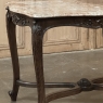 Late 19th Century French Louis XV Walnut Marble-Top Center Table ~ Library Table