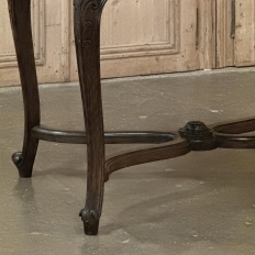 Late 19th Century French Louis XV Walnut Marble-Top Center Table ~ Library Table