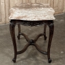 Late 19th Century French Louis XV Walnut Marble-Top Center Table ~ Library Table