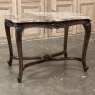 Late 19th Century French Louis XV Walnut Marble-Top Center Table ~ Library Table