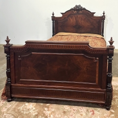 Antique 19th Century French Napoleon III Period Rosewood Bed Frame