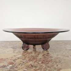 Lavender Art Deco Glass Footed Centerpiece Bowl